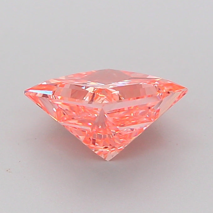 princess 1.47 carat fancy intense orangy pink vs1  vg vg strong