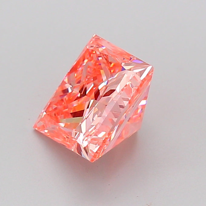 princess 1.47 carat fancy intense orangy pink vs1  vg vg strong
