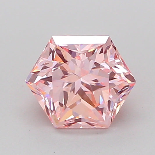 HEXAGONAL 1.02 CARAT FANCY INTENSE PINK VS1  VG VG SLIGHT