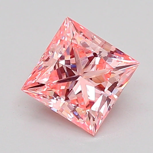 PRINCESS 0.92 CARAT FANCY INTENSE PINK VVS2  VG EX STRONG