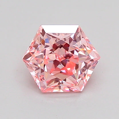HEXAGONAL 1.08 CARAT FANCY INTENSE PINK VVS2  VG VG SLIGHT