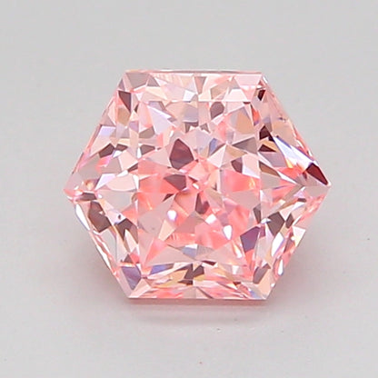 HEXAGONAL 1.03 CARAT FANCY INTENSE PINK VVS2  VG EX SLIGHT