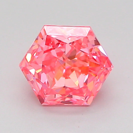 HEXAGONAL 1.03 CARAT FANCY VIVID PINK VVS2  VG VG STRONG