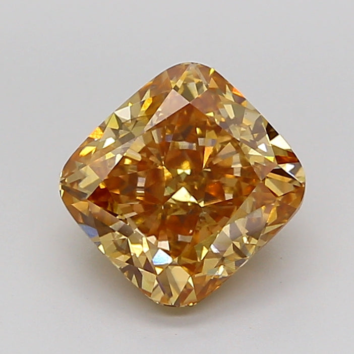 cushion 3.01 carat fancy yellow brown si1  ex ex very slight