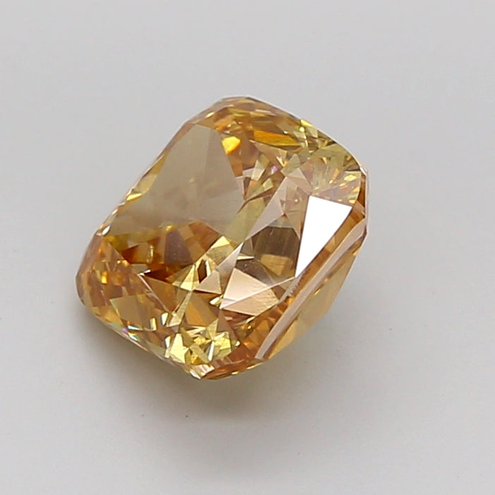 cushion 3.01 carat fancy yellow brown si1  ex ex very slight