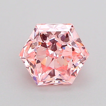 HEXAGONAL 1.05 CARAT FANCY VIVID PINK VVS2  VG EX STRONG