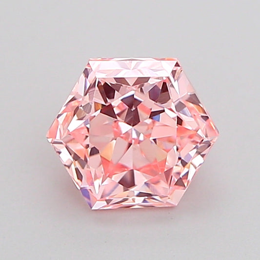 HEXAGONAL 1.05 CARAT FANCY VIVID PINK VVS2  VG EX STRONG