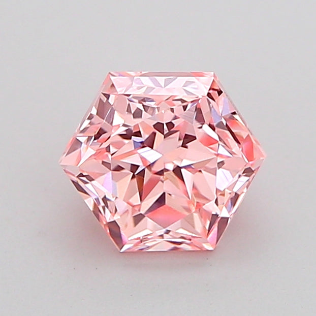 hexagonal 1.01 carat fancy intense pink vvs2  vg vg strong