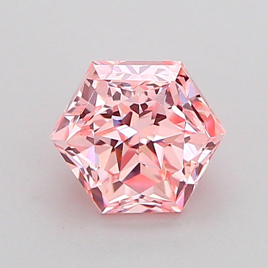 HEXAGONAL 1.01 CARAT FANCY INTENSE PINK VVS2  VG VG STRONG
