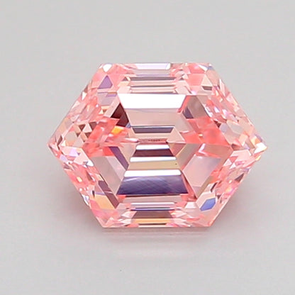 HEXAGONAL 1.02 CARAT FANCY VIVID PINK VS1  VG VG STRONG