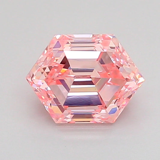 HEXAGONAL 1.02 CARAT FANCY VIVID PINK VS1  VG VG STRONG