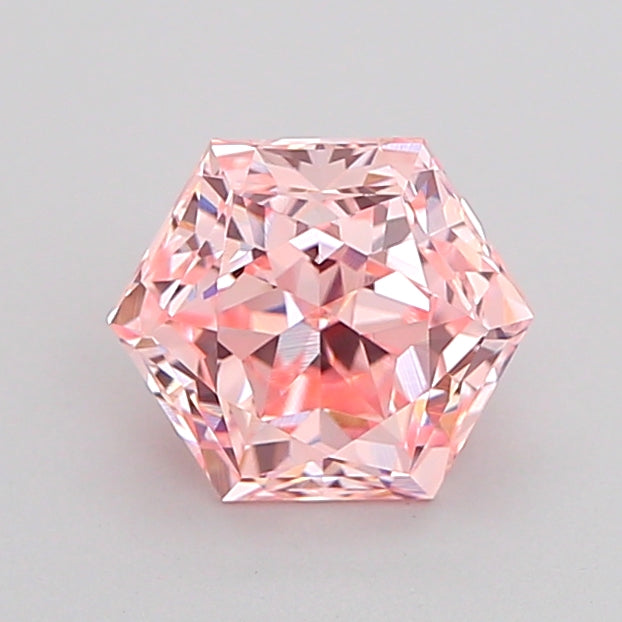 hexagonal 1.05 carat fancy intense pink vvs2  vg vg slight