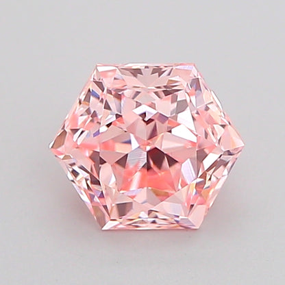 HEXAGONAL 1.05 CARAT FANCY INTENSE PINK VVS2  VG VG SLIGHT