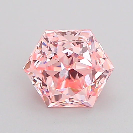 HEXAGONAL 1.05 CARAT FANCY INTENSE PINK VVS2  VG VG SLIGHT