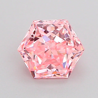 HEXAGONAL 1.1 CARAT FANCY VIVID PINK VVS1  VG EX SLIGHT