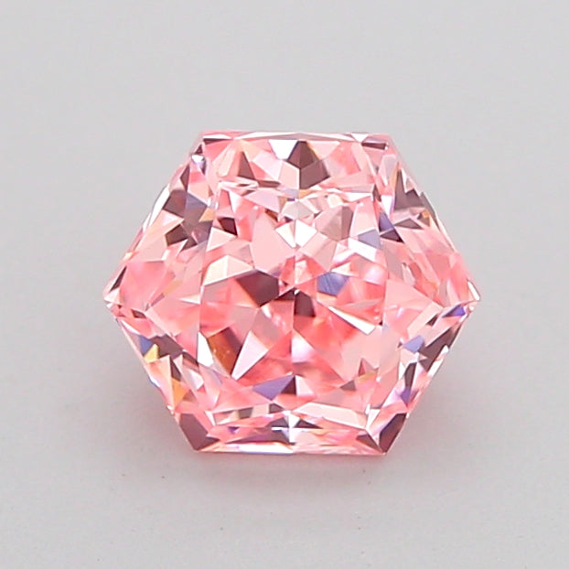 hexagonal 1.02 carat fancy vivid pink vvs2  vg vg strong