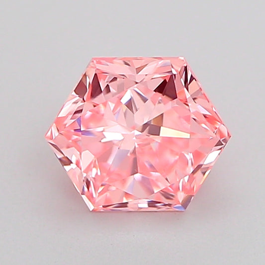 HEXAGONAL 1.07 CARAT FANCY VIVID PINK VVS2  VG VG STRONG
