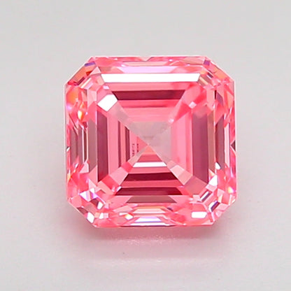 ASSCHER 1.04 CARAT FANCY VIVID PINK VVS1  EX VG STRONG
