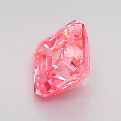 ASSCHER 1.04 CARAT FANCY VIVID PINK VS1  EX EX STRONG
