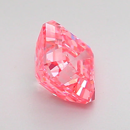 ASSCHER 1.04 CARAT FANCY VIVID PINK VS1  EX EX STRONG