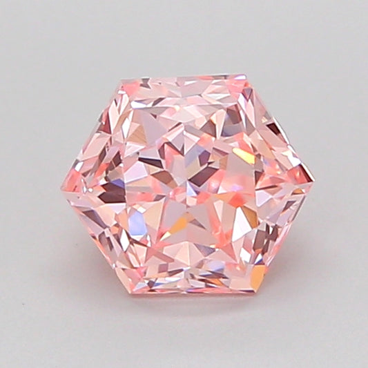 HEXAGONAL 1.02 CARAT FANCY VIVID PINK VS1  VG EX STRONG