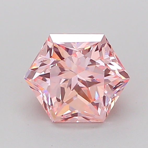 hexagonal 1.02 carat fancy intense pink vs1  vg ex strong