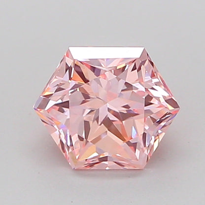 HEXAGONAL 1.02 CARAT FANCY INTENSE PINK VS1  VG EX STRONG