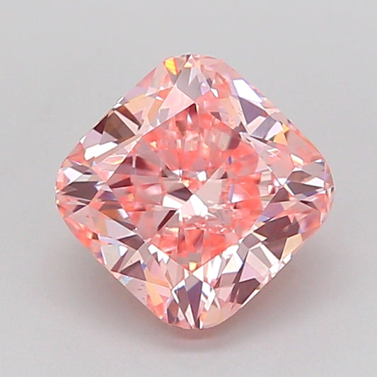 CUSHION 1.51 CARAT FANCY VIVID PINK VS1  EX EX STRONG