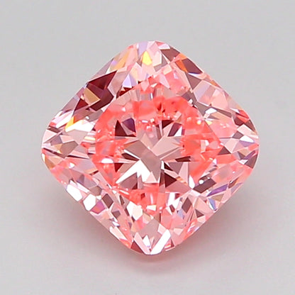 CUSHION 1.51 CARAT FANCY VIVID PINK VVS2  VG VG STRONG