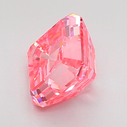 ASSCHER 1.51 CARAT FANCY VIVID PINK VVS2  VG VG STRONG