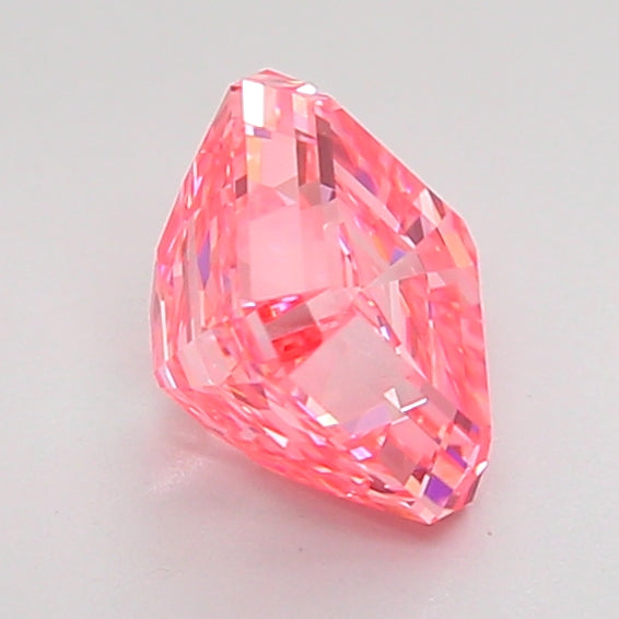 asscher 1.51 carat fancy vivid pink vvs2  vg vg strong