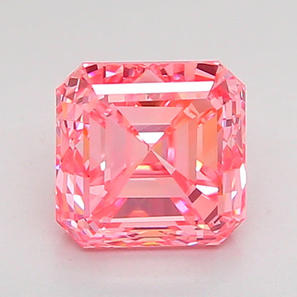 ASSCHER 1.51 CARAT FANCY VIVID PINK VVS2  VG VG STRONG