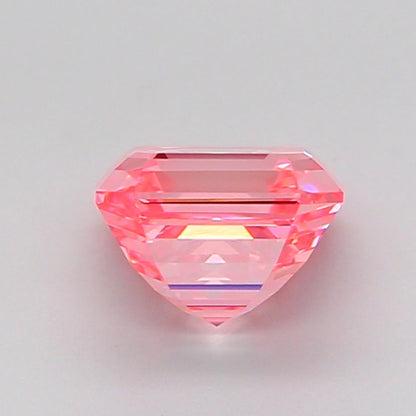 ASSCHER 1.52 CARAT FANCY VIVID PINK VVS2  EX EX STRONG