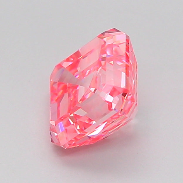 asscher 1.52 carat fancy vivid pink vvs2  ex ex strong