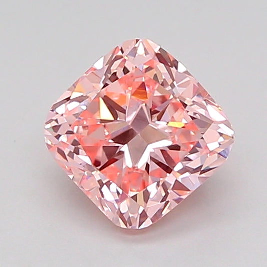 CUSHION 1.05 CARAT FANCY VIVID PINK VVS2  VG EX STRONG