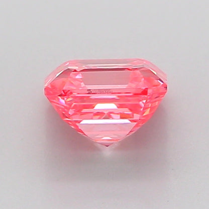 ASSCHER 1.07 CARAT FANCY VIVID PINK VVS1  VG VG STRONG