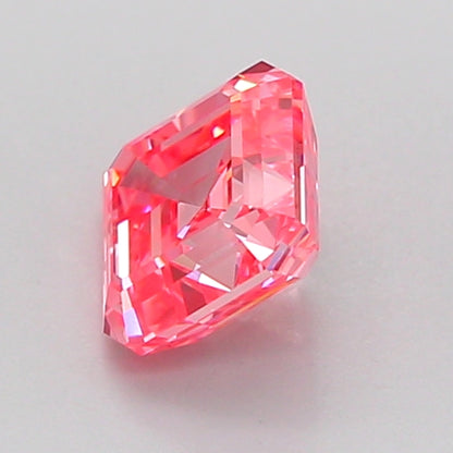 ASSCHER 1.07 CARAT FANCY VIVID PINK VVS1  VG VG STRONG