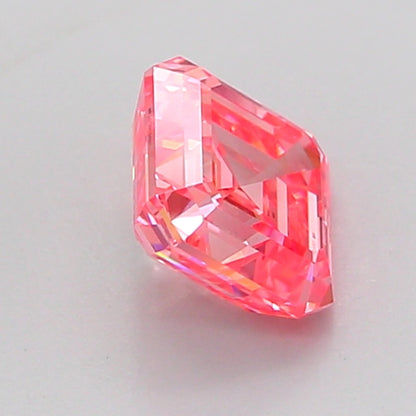 ASSCHER 1.07 CARAT FANCY VIVID PINK VVS1  VG VG STRONG