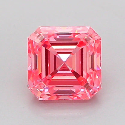 ASSCHER 1.07 CARAT FANCY VIVID PINK VVS1  VG VG STRONG
