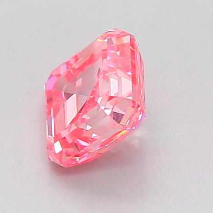 ASSCHER 1.08 CARAT FANCY VIVID PINK VVS2  VG VG STRONG