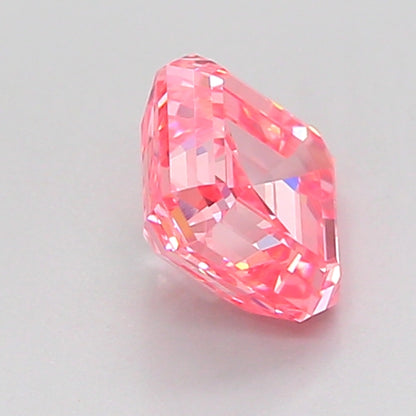 ASSCHER 1.08 CARAT FANCY VIVID PINK VVS2  VG VG STRONG