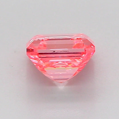 ASSCHER 1.06 CARAT FANCY VIVID PINK VVS2  VG VG STRONG