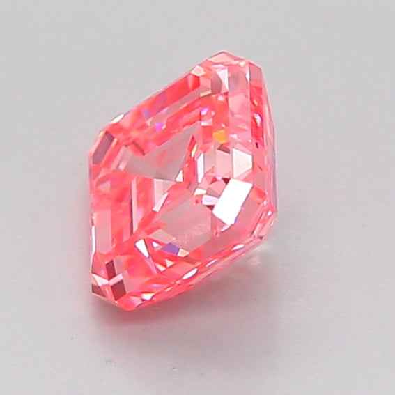 asscher 1.06 carat fancy vivid pink vvs2  vg vg strong