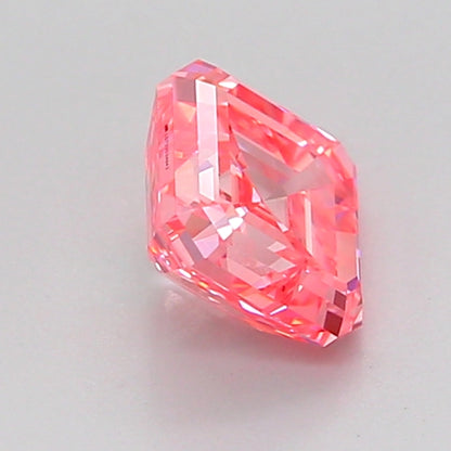 ASSCHER 1.06 CARAT FANCY VIVID PINK VVS2  VG VG STRONG