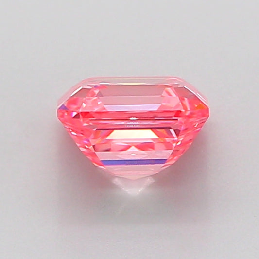 ASSCHER 1.03 CARAT FANCY VIVID PINK VVS2  VG VG STRONG