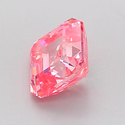 ASSCHER 1.03 CARAT FANCY VIVID PINK VVS2  VG VG STRONG