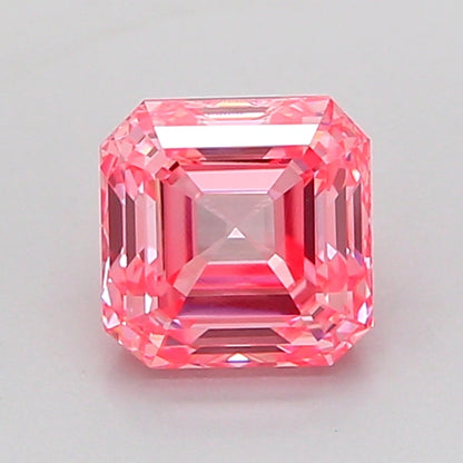 ASSCHER 1.03 CARAT FANCY VIVID PINK VVS2  VG VG STRONG