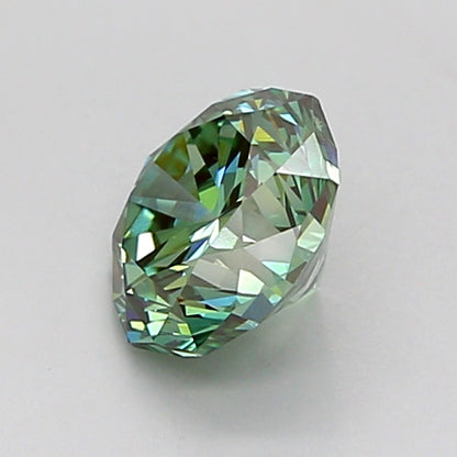 OCTAGONAL 1 CARAT FANCY VIVID GREEN VVS2  EX EX NONE