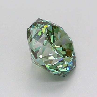 OCTAGONAL 1 CARAT FANCY VIVID GREEN VVS2  EX EX NONE
