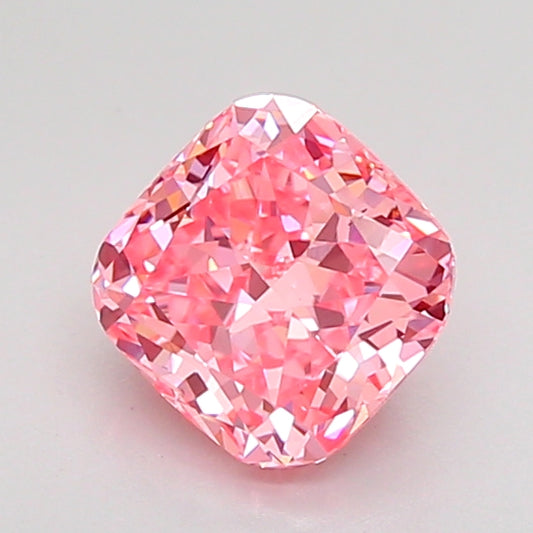 CUSHION 1.1 CARAT FANCY VIVID PINK VS1  VG VG SLIGHT